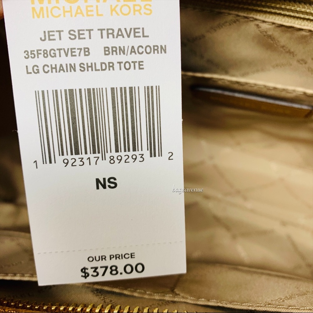 Large chain shoulder tote Michael Kors bag brown - Picture 7 of 8